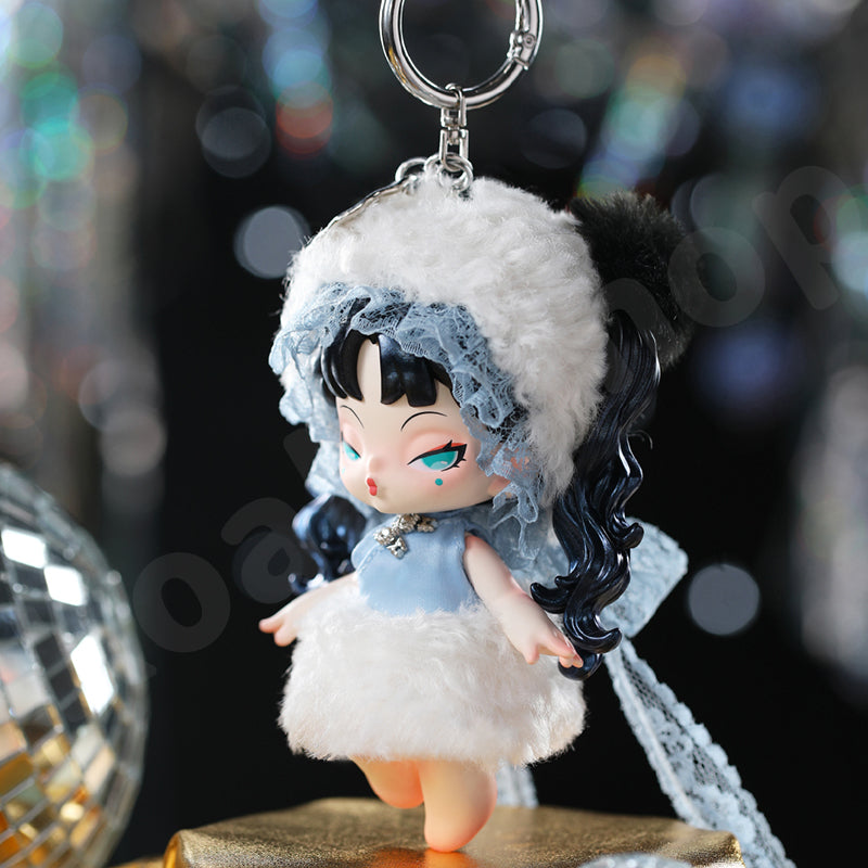 Dodo Nami • Midnight Disco Series Doll Keychain Blind Box, UNOPENED Pink W/ Black Bucket Hat
