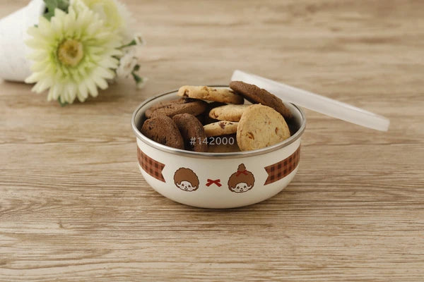 Monchhichi • 12cm Enamel Storage Bowl with Lid, Imported Japan