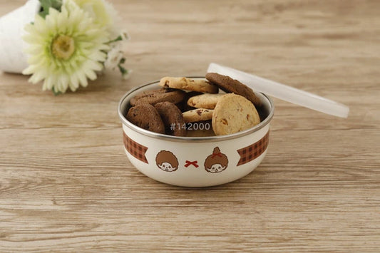 Monchhichi • 12cm Enamel Storage Bowl with Lid, Imported Japan