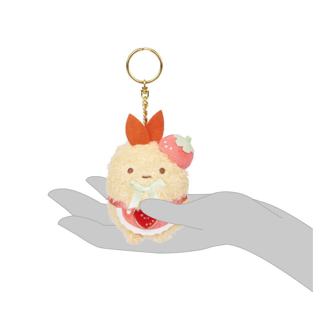 Sumikkogurashi •  Ebifurai, Strawberry Series Plush Keychain