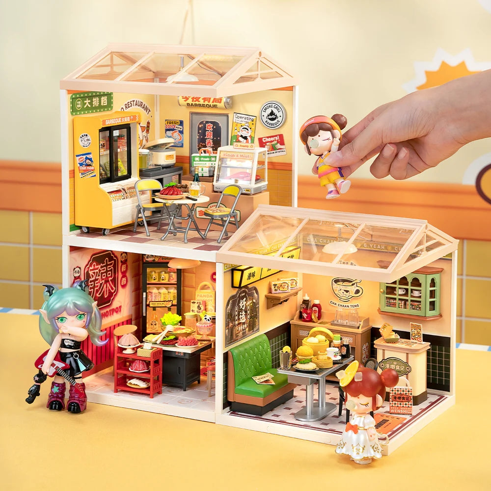 Rolife • Night Out Food Stall, DIY Book Nook Miniature Kit