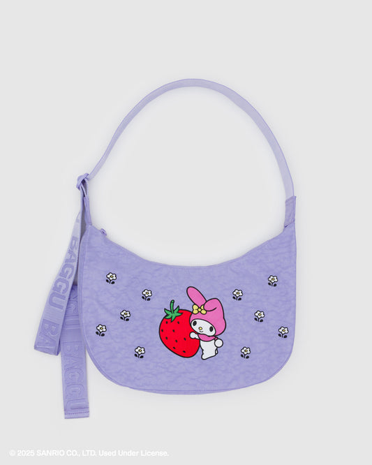 Baggu X Sanrio • Crescent Bag, Medium, My Melody Embroidered