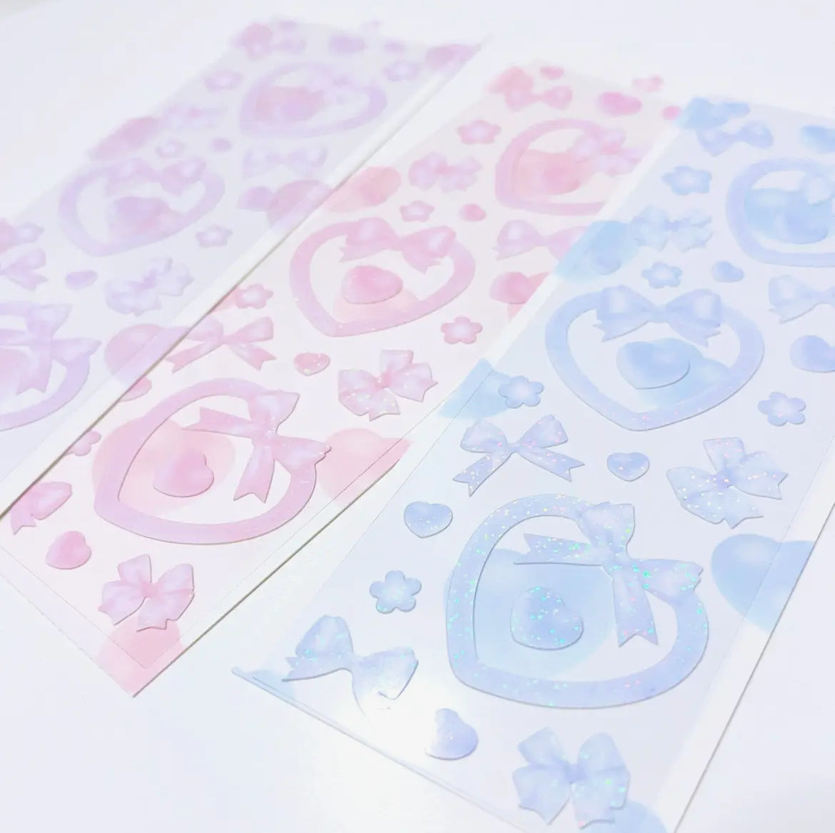 Borah Studio • Sticker Sheet, Ribbon Heart Frames