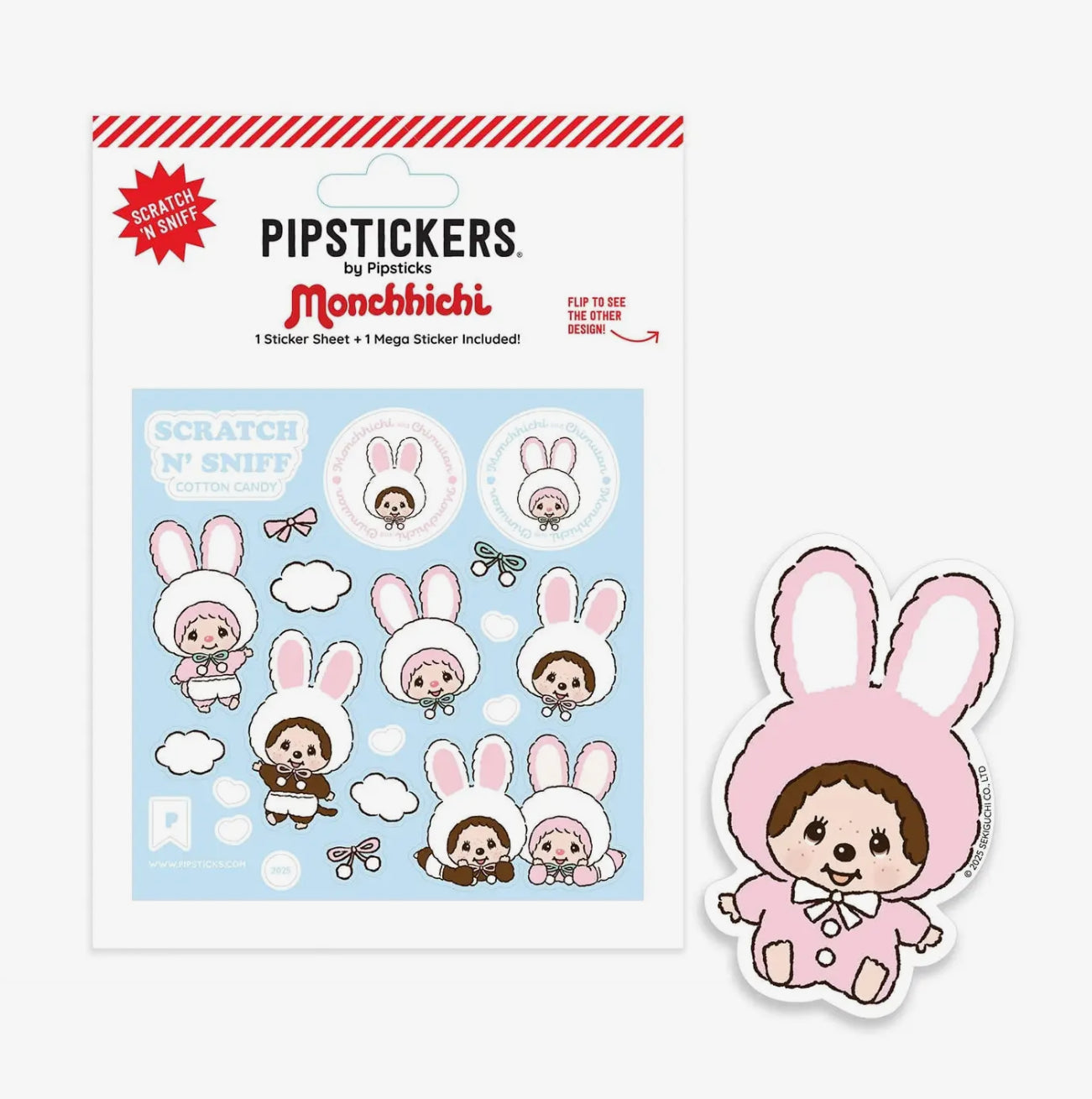 Pipsticks • Monchhichi & Chimutan Cotton Candy, Scratch & Sniff Stickers