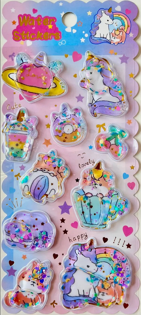Large Water Filled Puffy Stickers