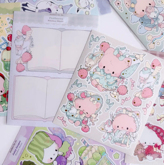 Atelier by Jo • Pixiberry, Large Sticker Sheet