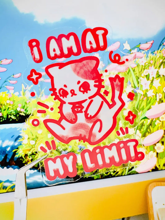 PeachyxNoodle • Clear Vinyl Sticker, “I Am At My Limit”