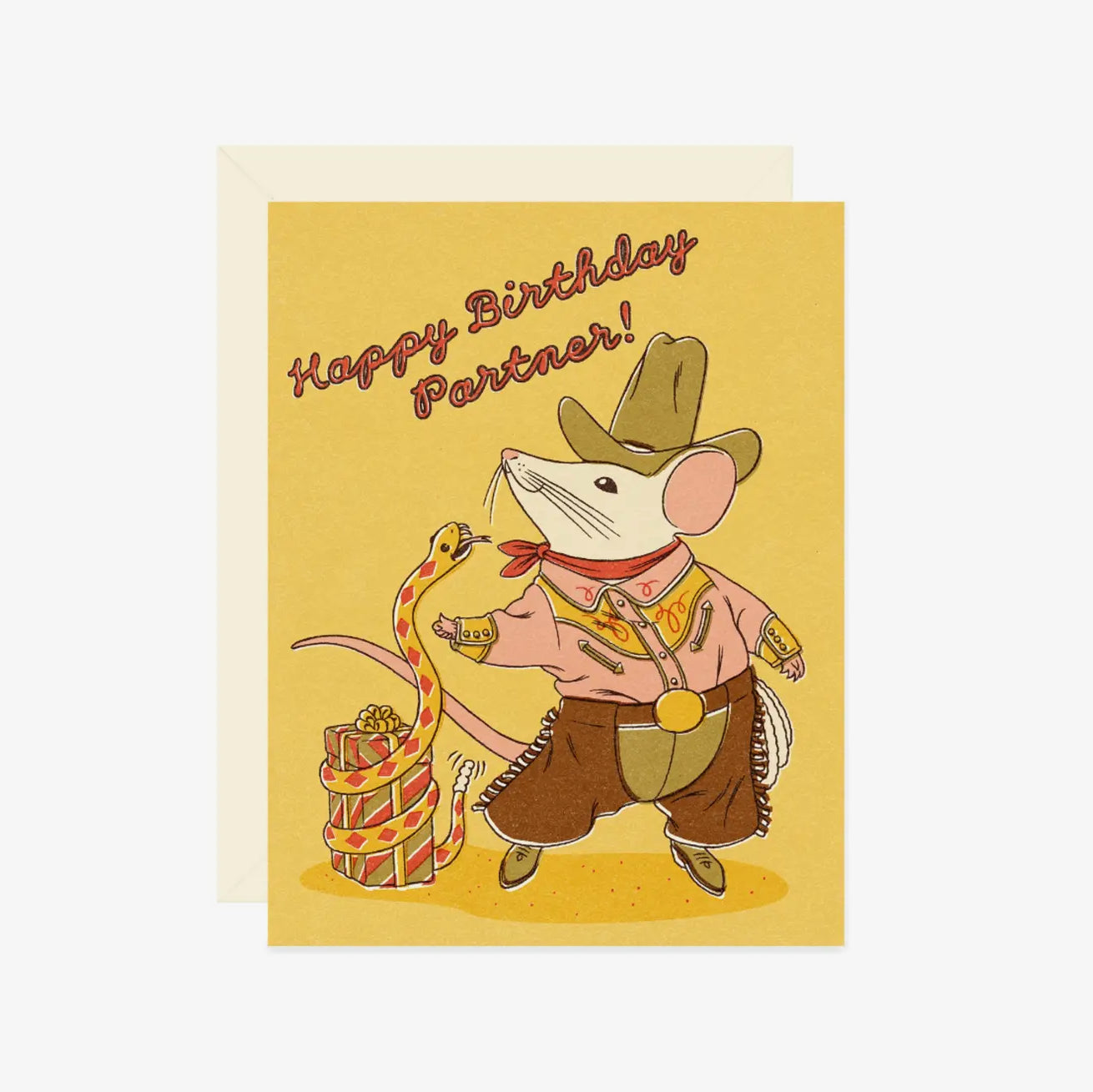 Wallflower • “Happy Birthday Partner” Western Rat Greeting Card