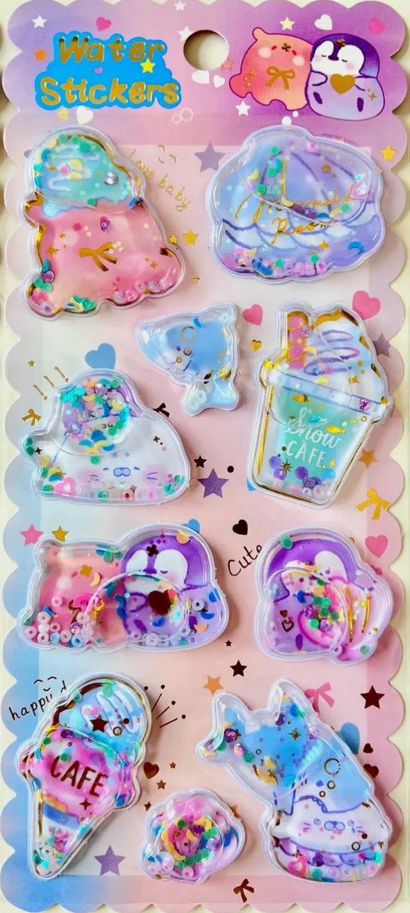 Large Water Filled Puffy Stickers