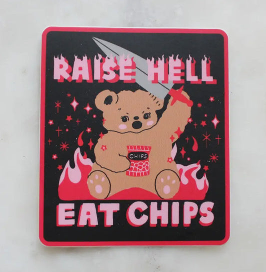 Tender Ghost • Raise Hell, Eat Chips Vinyl Sticker