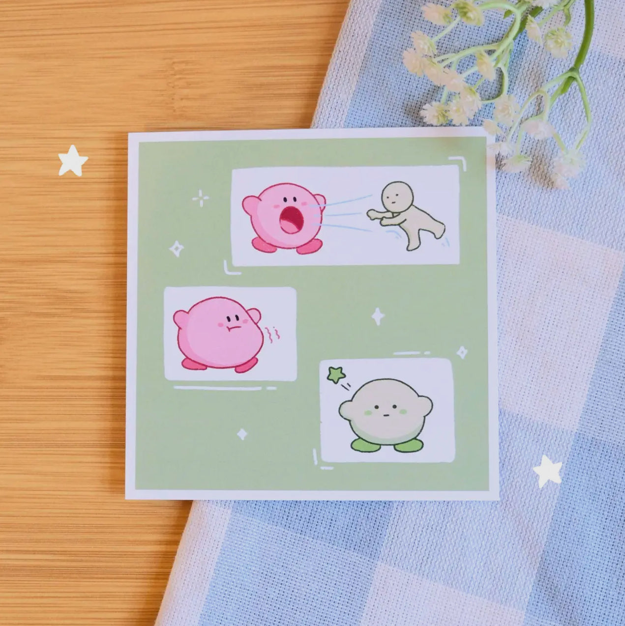 byUme • Smiski + Kirby, “Smirby” Art Print