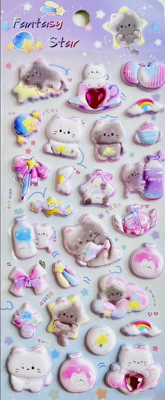 Cute Animal Large Puffy Sticker Sheet