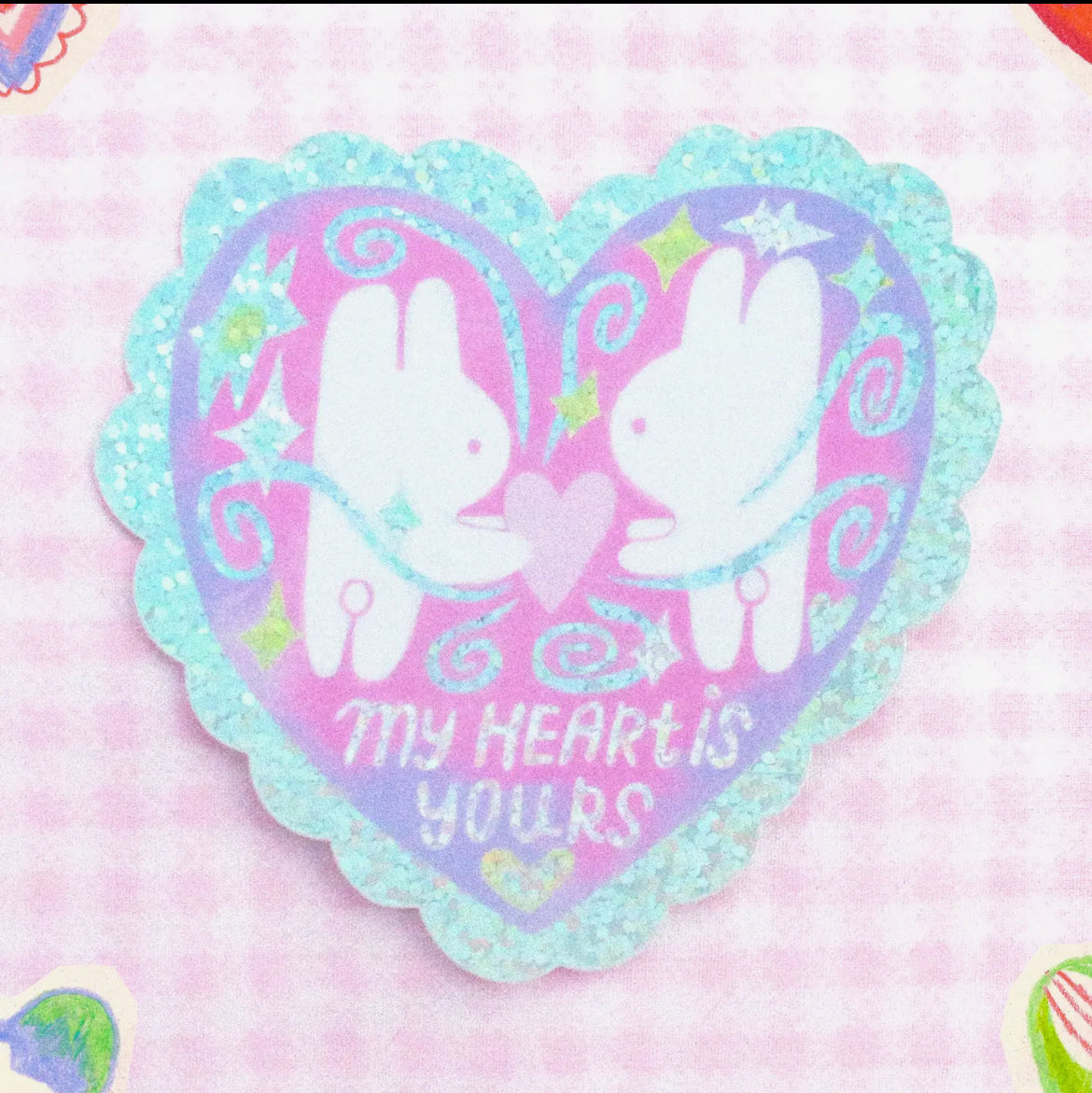 Odd Rabbits • My Heart is Yours Glitter Vinyl Sticker