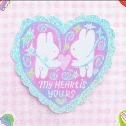Odd Rabbits • My Heart is Yours Glitter Vinyl Sticker