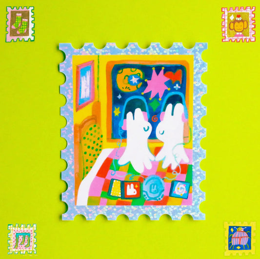 Odd Rabbits • Listening to Our Playlist Glitter Vinyl Sticker