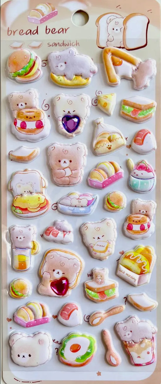 Cute Animal Large Puffy Sticker Sheet