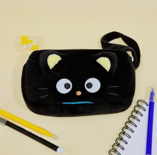 Sanrio • Plush Wristlet Pouch, Double Zipper Pencil Case, Chococat, Imported S Korea