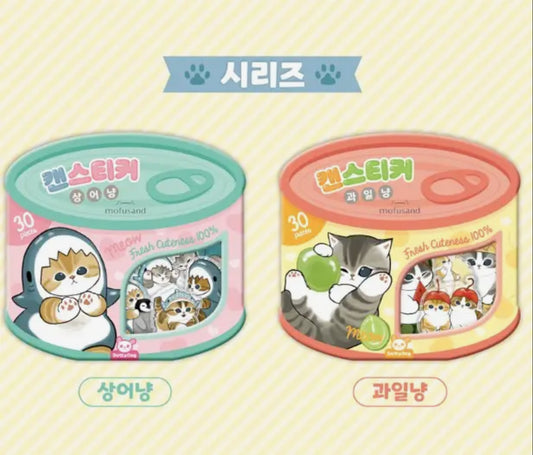 Mofusand • Shark Cat Fruit Cat Can Sticker Pack