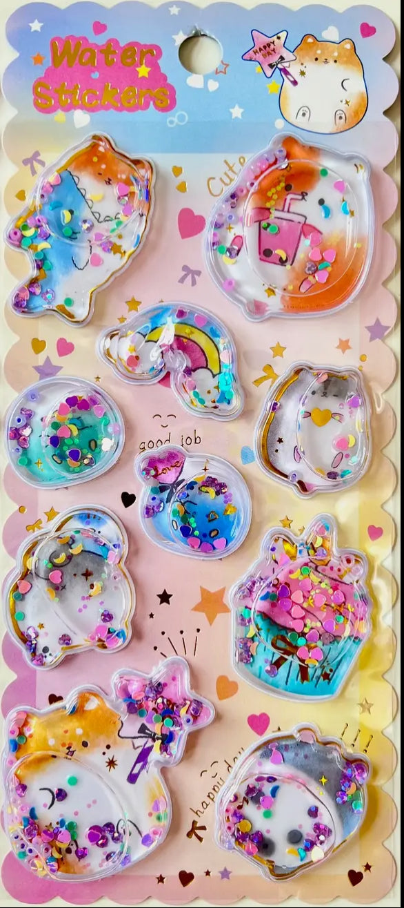 Large Water Filled Puffy Stickers