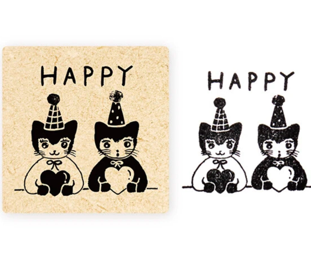 Happy Cat Stamp, Imported Japan