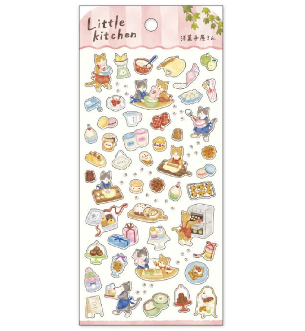 Assorted Little Kitchen Cat Stickers, Imported Japan