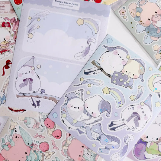 Atelier by Jo • Sleepy Snow Fairy, Large Sticker Sheet