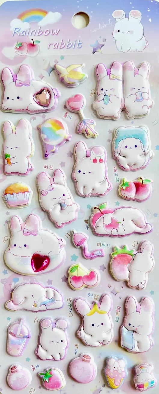 Cute Animal Large Puffy Sticker Sheet