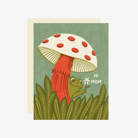 Wallflower • “Hi Mom” Frog Mushroom Mother’s Day Greeting Card