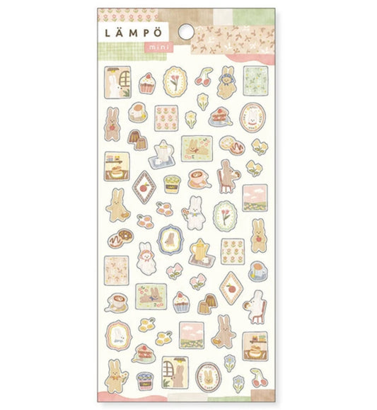 Assorted Cozy Bunny Stickers, Imported Japan