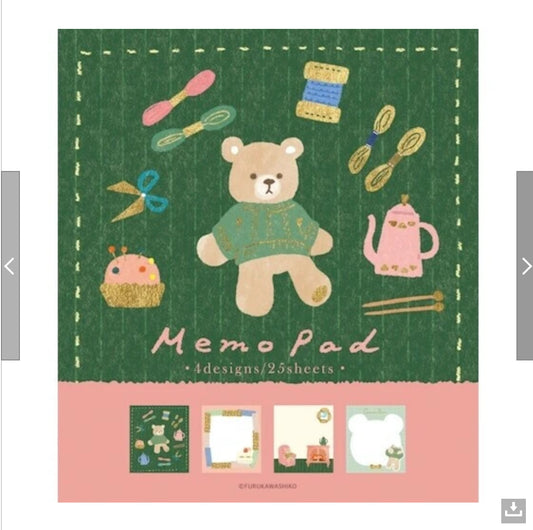 Sweater Bear Memo Pad Imported from Japan