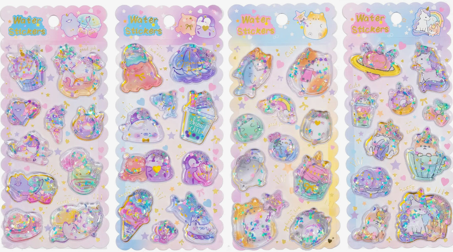 Large Water Filled Puffy Stickers