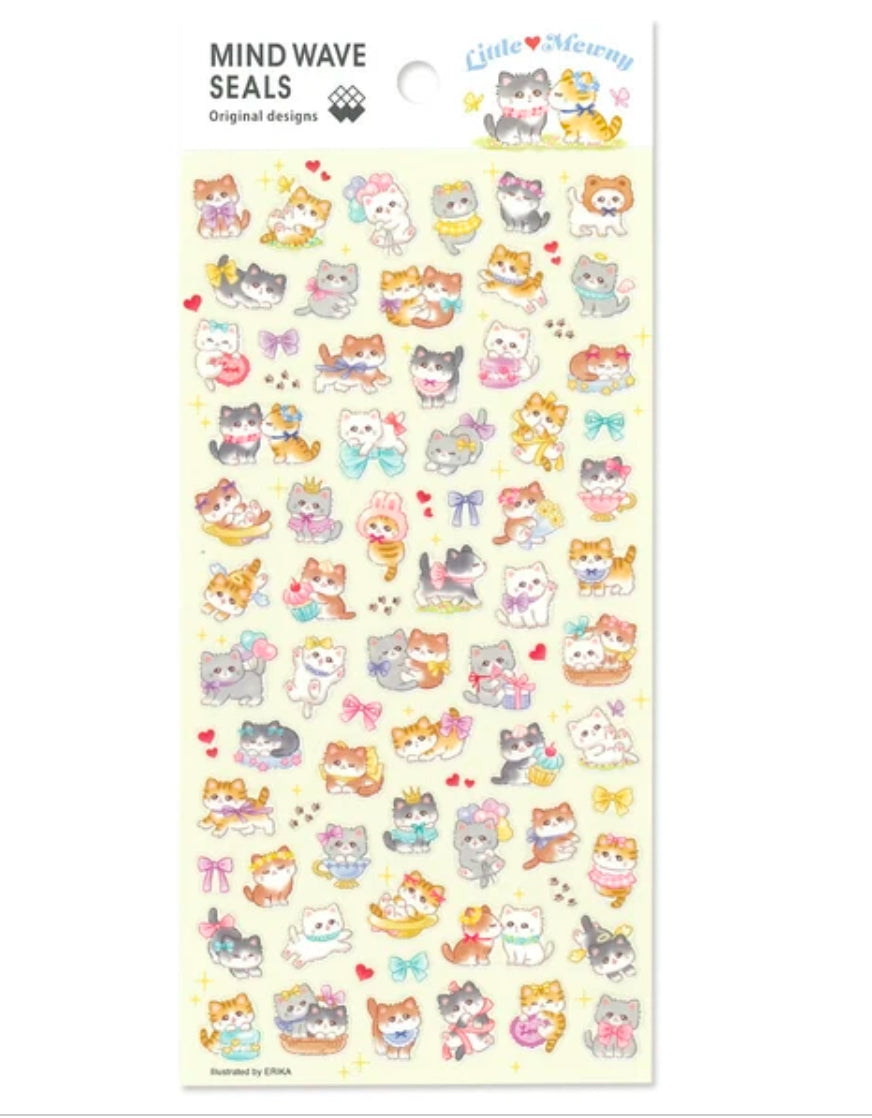 Assorted Kitten Character Stickers, Imported Japan
