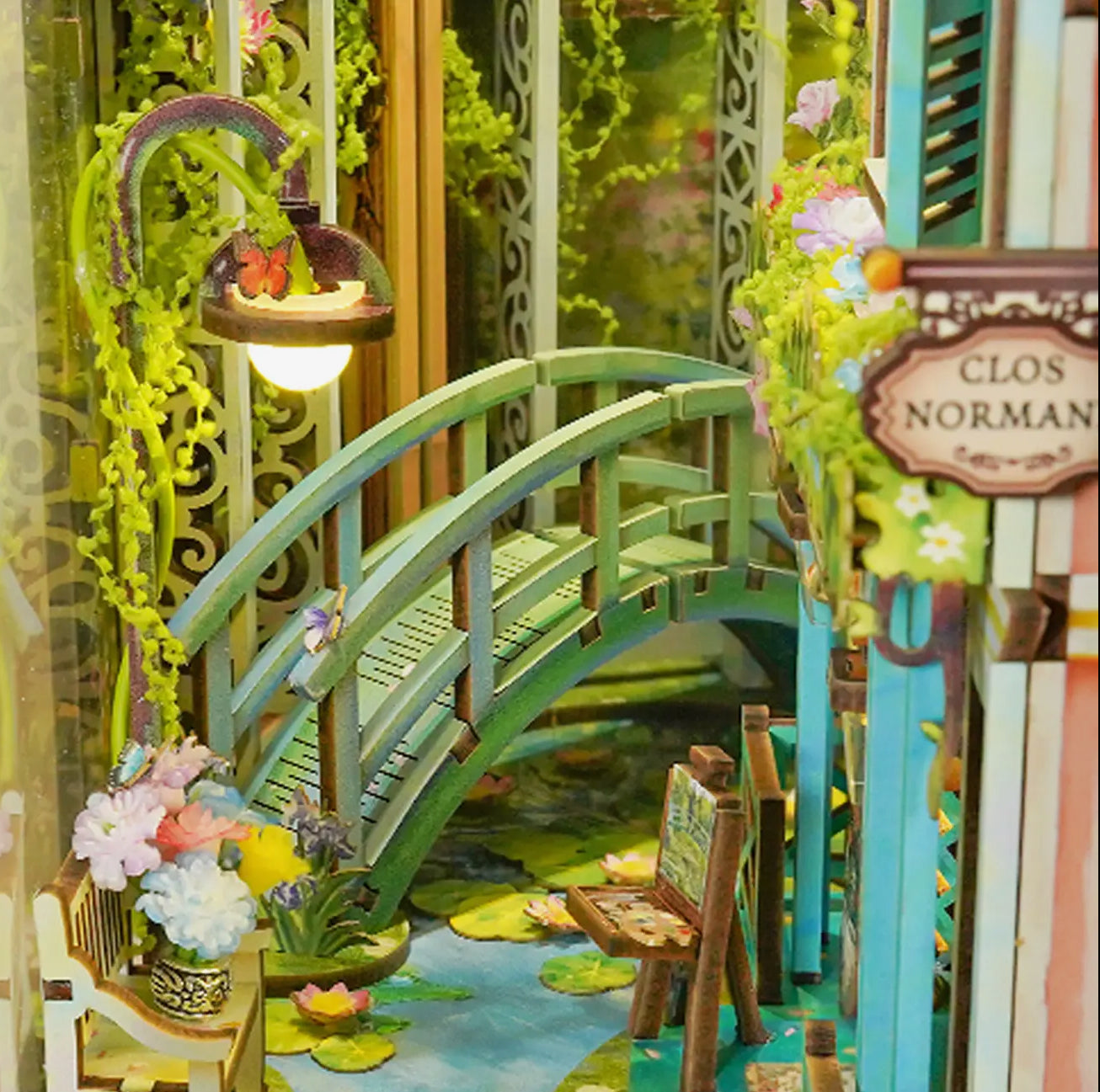 Hands Craft • Giverny Garden, DIY Book Nook Miniature Kit
