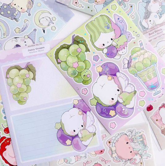 Atelier by Jo • Juicy Grapes, Large Sticker Sheet