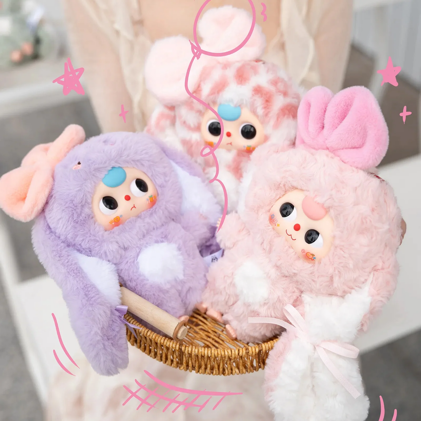 Baby Three • Bunny Returns Series Plushie Keychain Blind Box