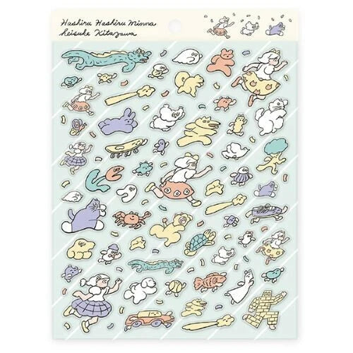 Heisuke Kitazawa Running Creatures Stickers, Imported Japan