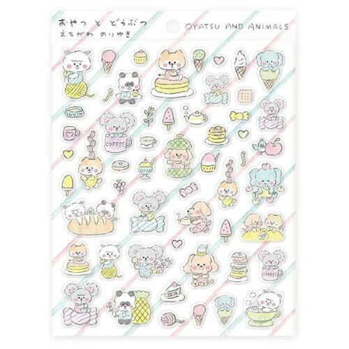 Kawaii Animals Sticker Sheet, Imported Japan