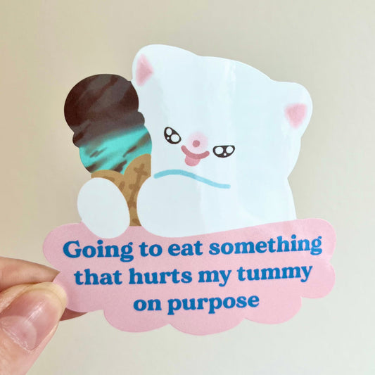 Maobabie • Going To Eat Something That Hurts My Tummy On Purpose Vinyl Sticker