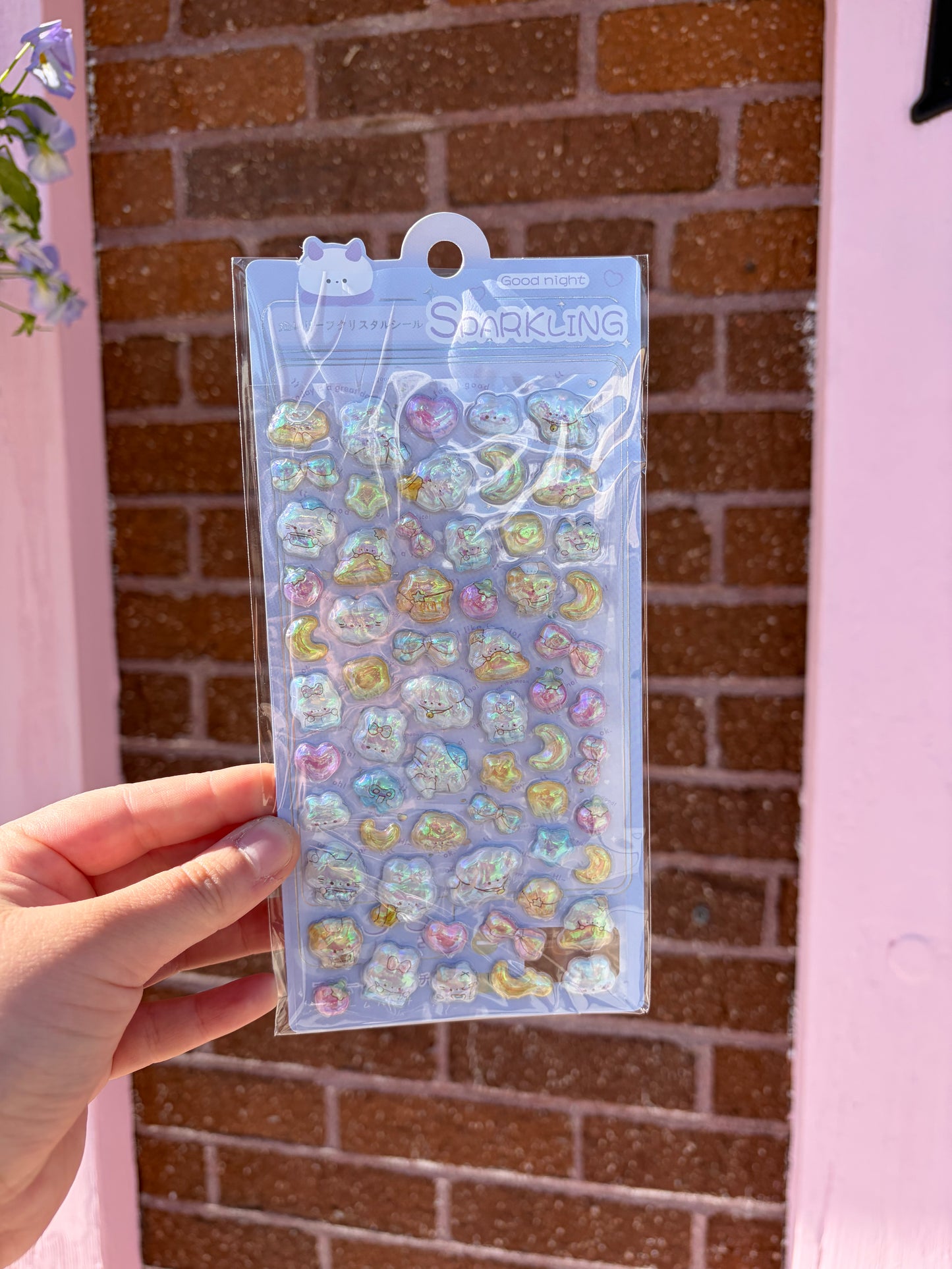 Goodnight Sparkling 3D Puffy Iridescent Sticker Sheet