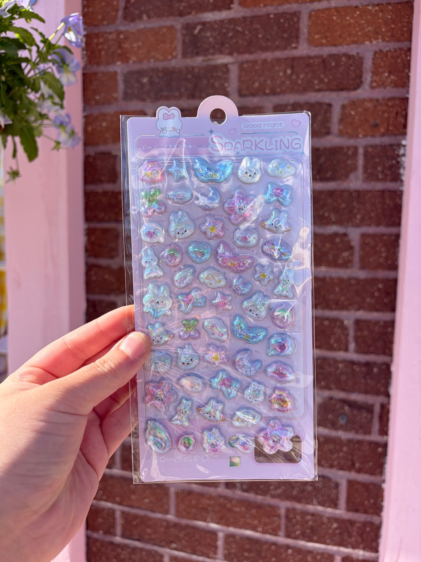 Goodnight Sparkling 3D Puffy Iridescent Sticker Sheet