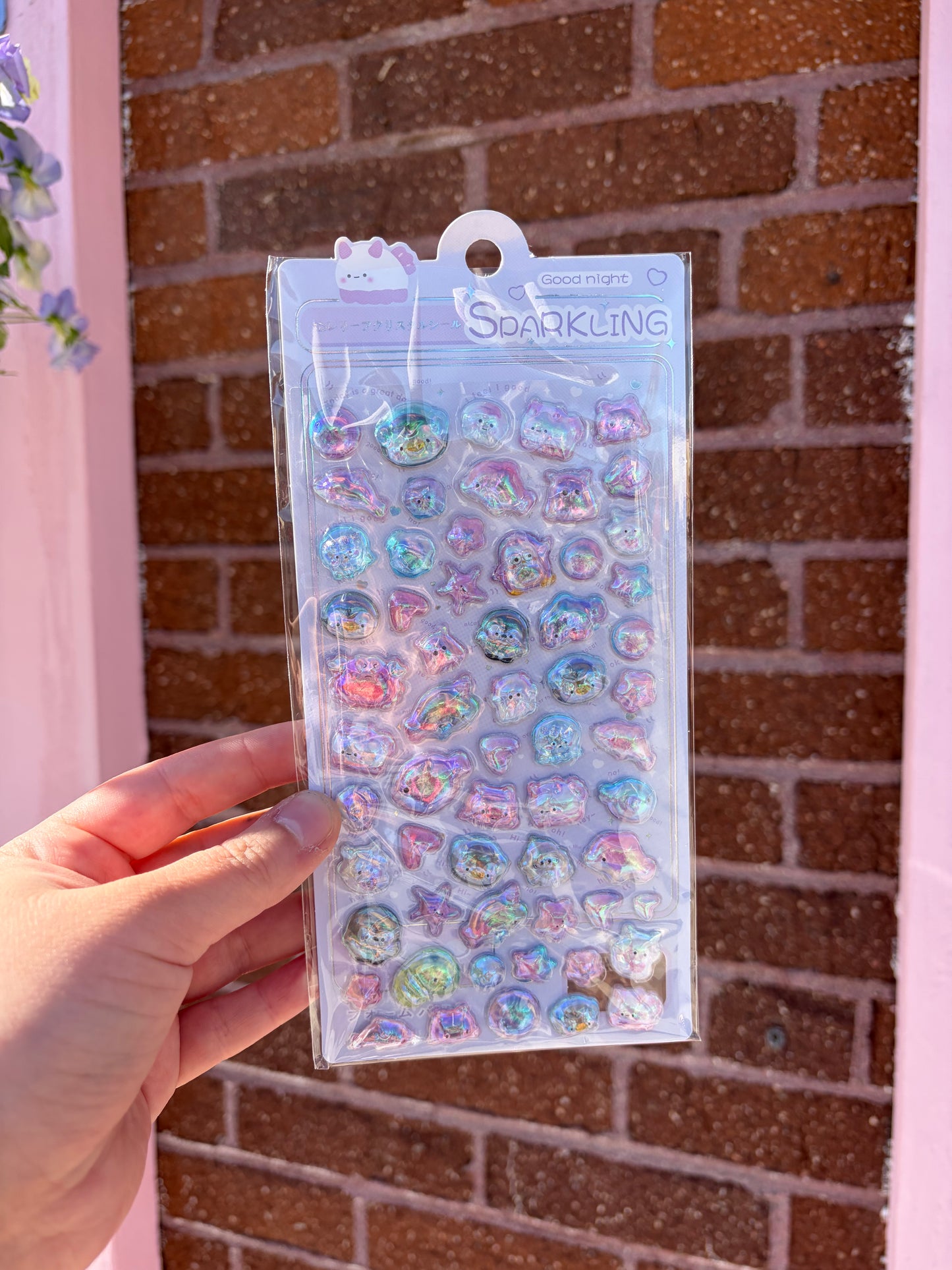Goodnight Sparkling 3D Puffy Iridescent Sticker Sheet