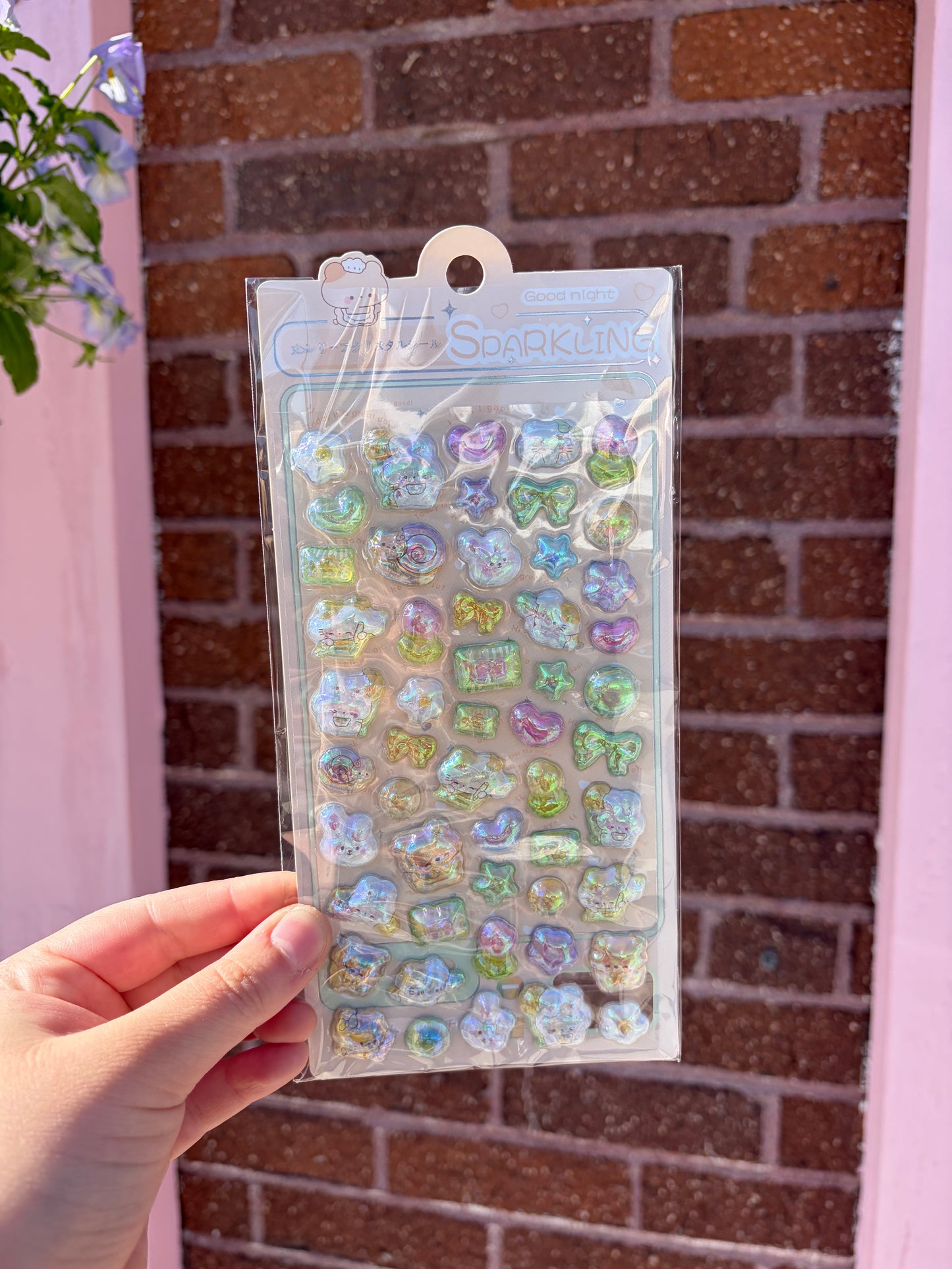 Goodnight Sparkling 3D Puffy Iridescent Sticker Sheet
