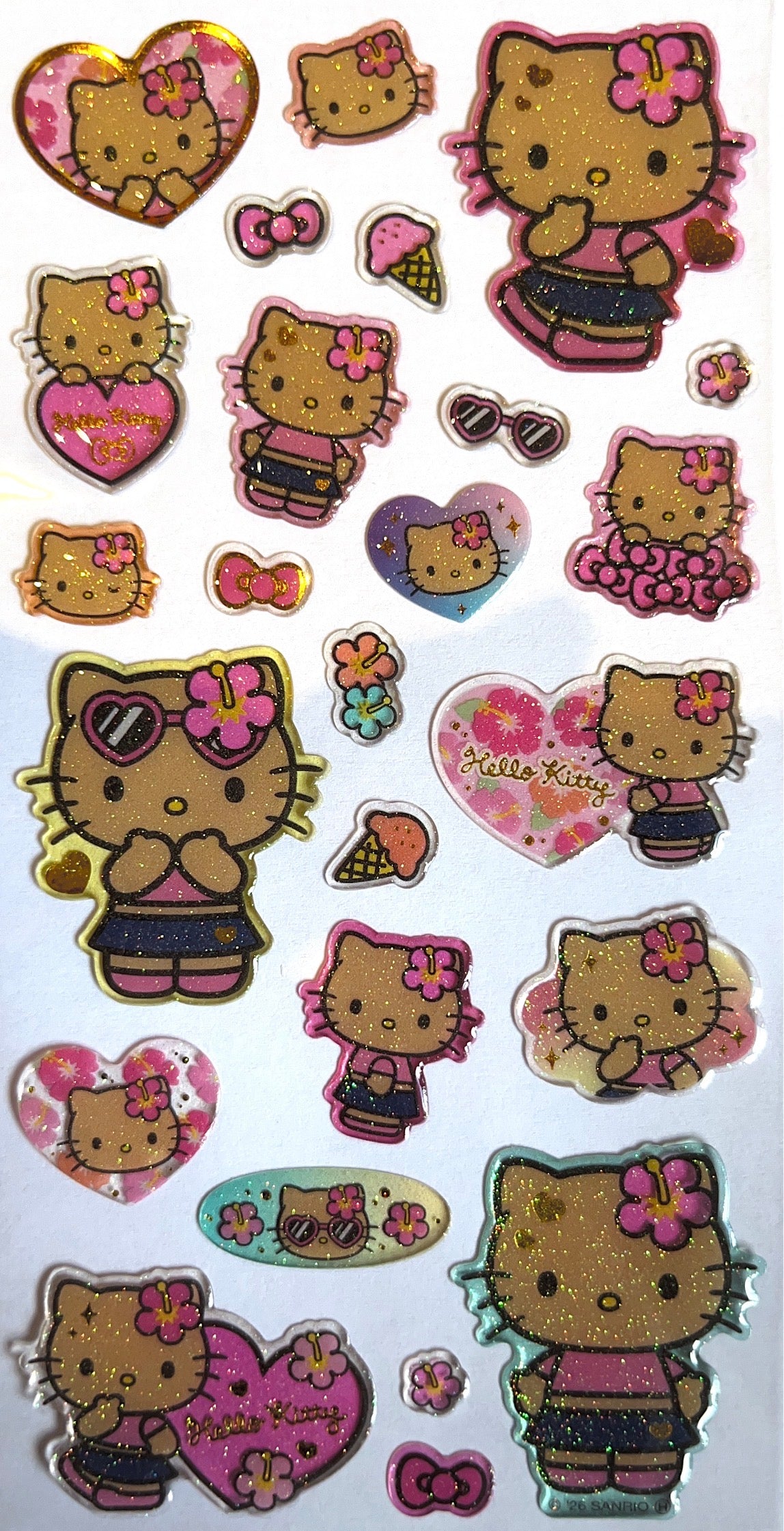 Sanrio • Tan Hello Kitty Candy Seal Stickers, Imported Japan