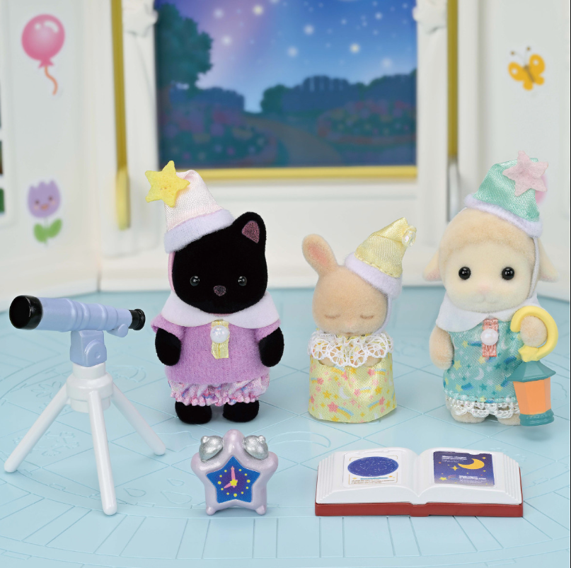 Calico Critters Nursery Friends • Sylvanian Families, Sleepover Party Trio, Imported Japan
