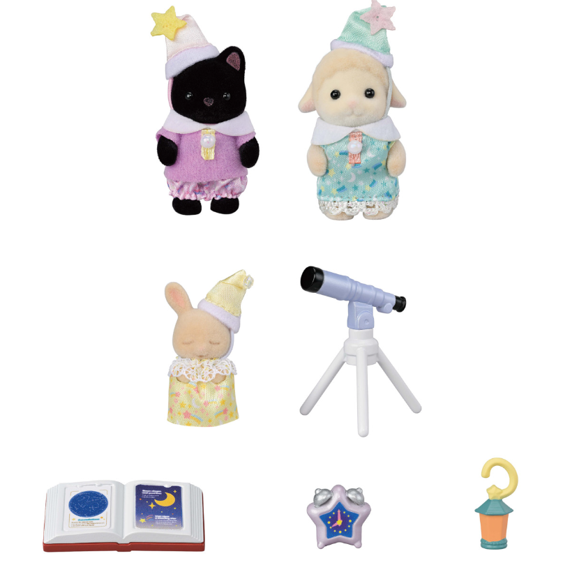 Calico Critters Nursery Friends • Sylvanian Families, Sleepover Party Trio, Imported Japan