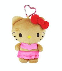 Sanrio • Tan Hello Kitty Mini Plush Pouch Keychain Carabiner, Imported Japan