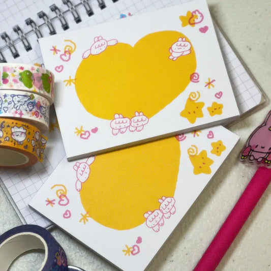 Tabetaaii • Heart Bunny Memo Pad