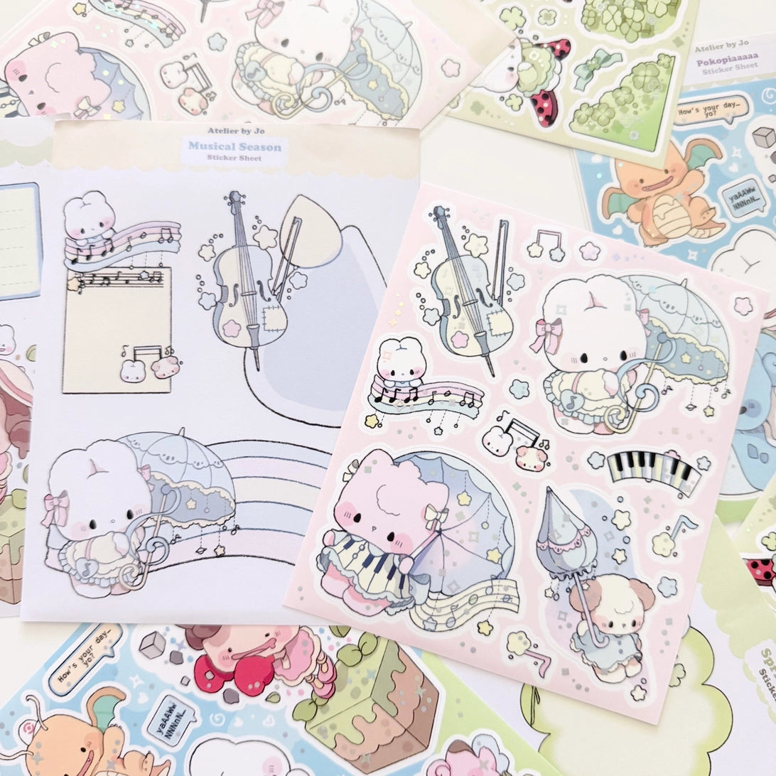 Atelier by Jo • Musical Season: Large Illustrative Sticker Sheet