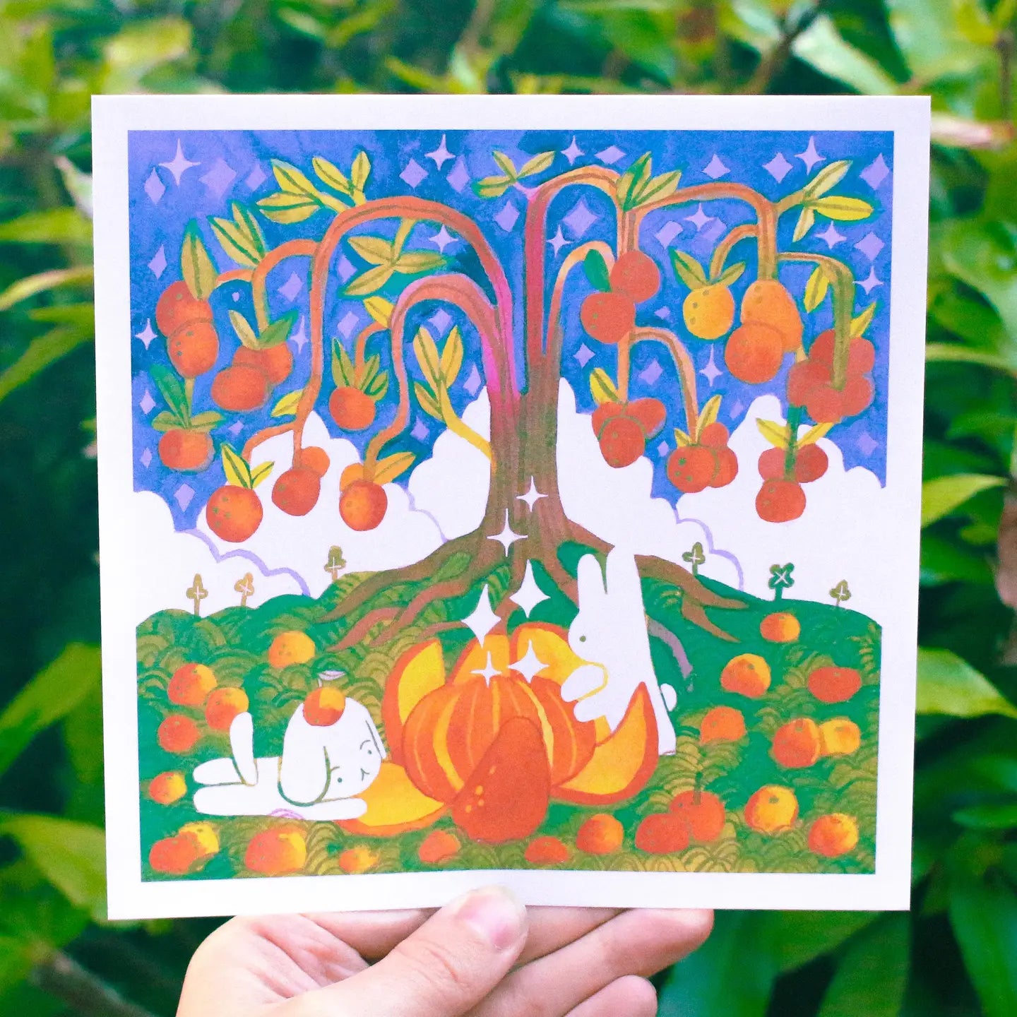 Odd Rabbits • Under The Orange Tree Art Print