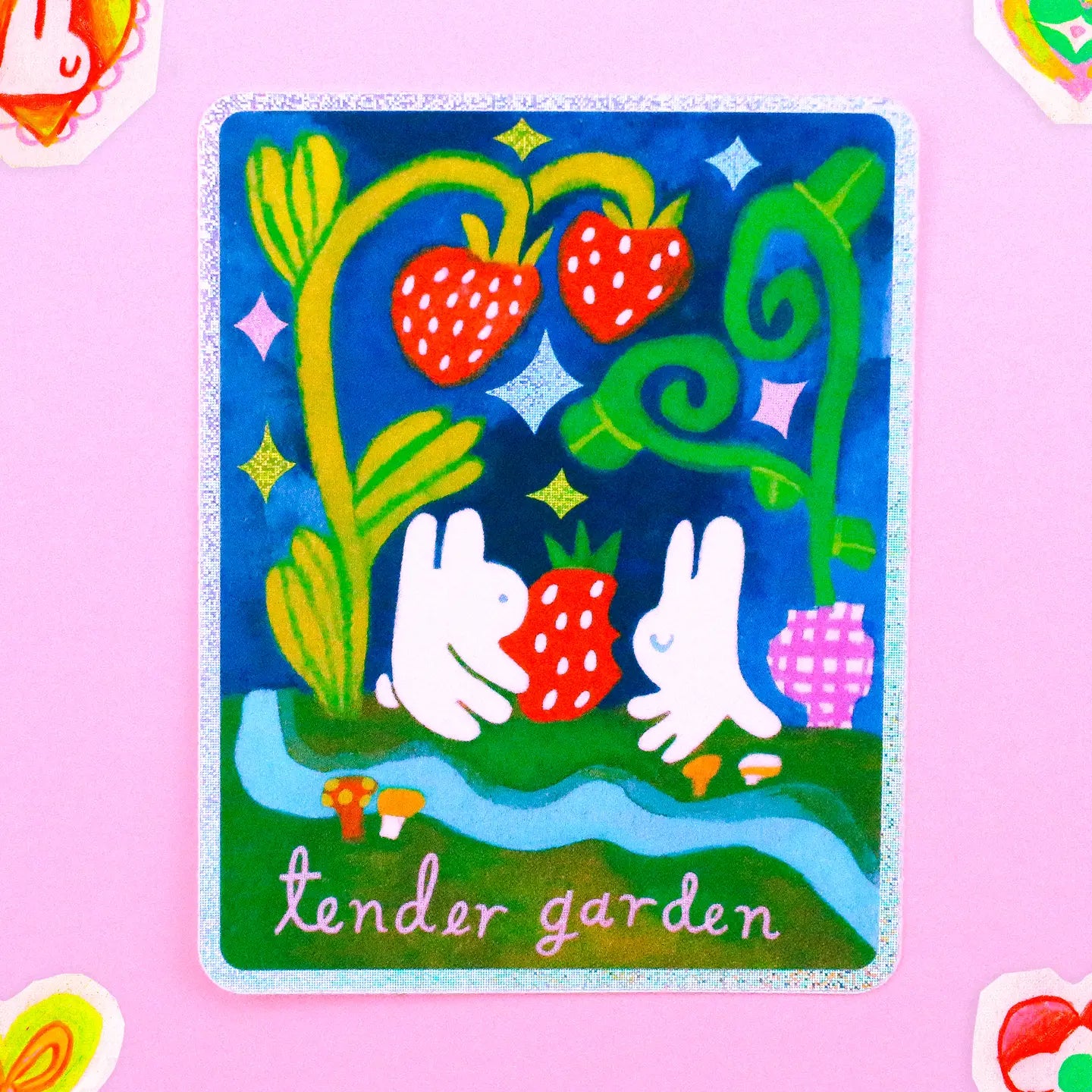 Odd Rabbits • Tender Garden Glitter Vinyl Sticker
